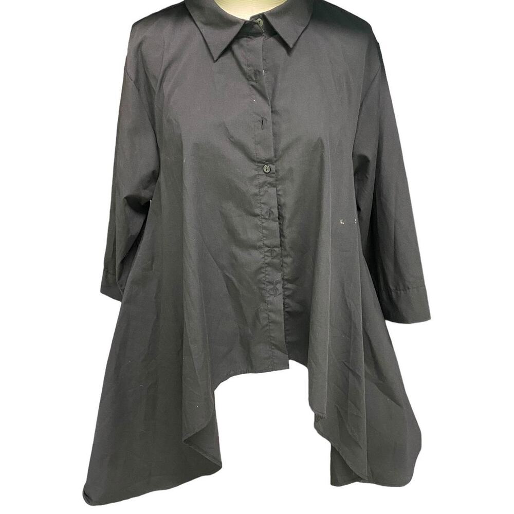 Black button up shirt women
